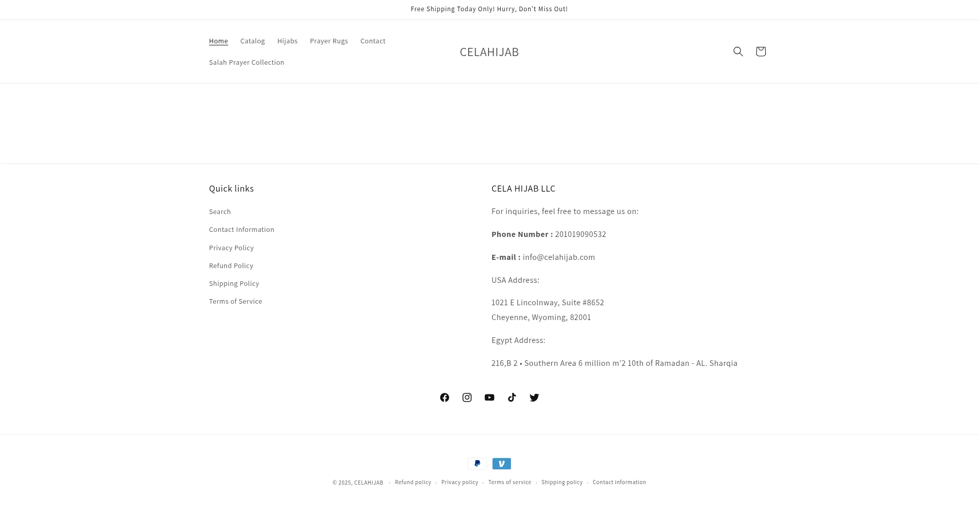 Website screenshot of Celahijab.com