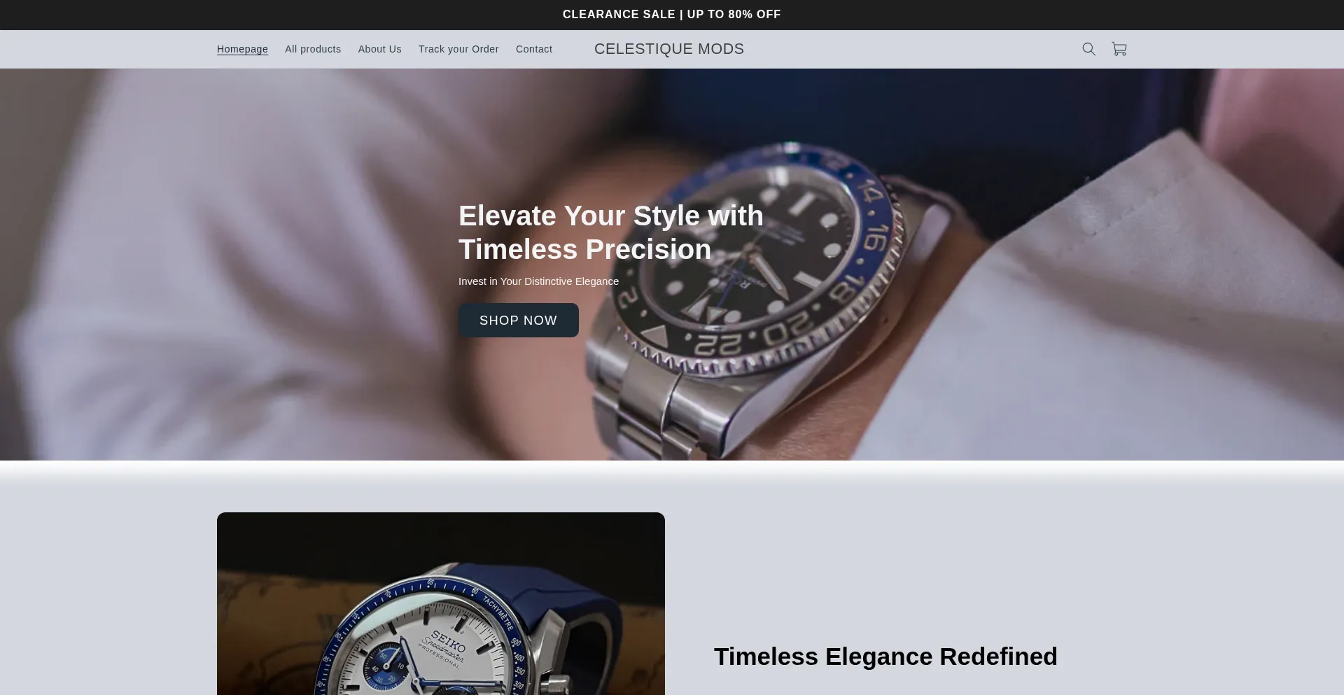 Website screenshot of Celestiquemods.com