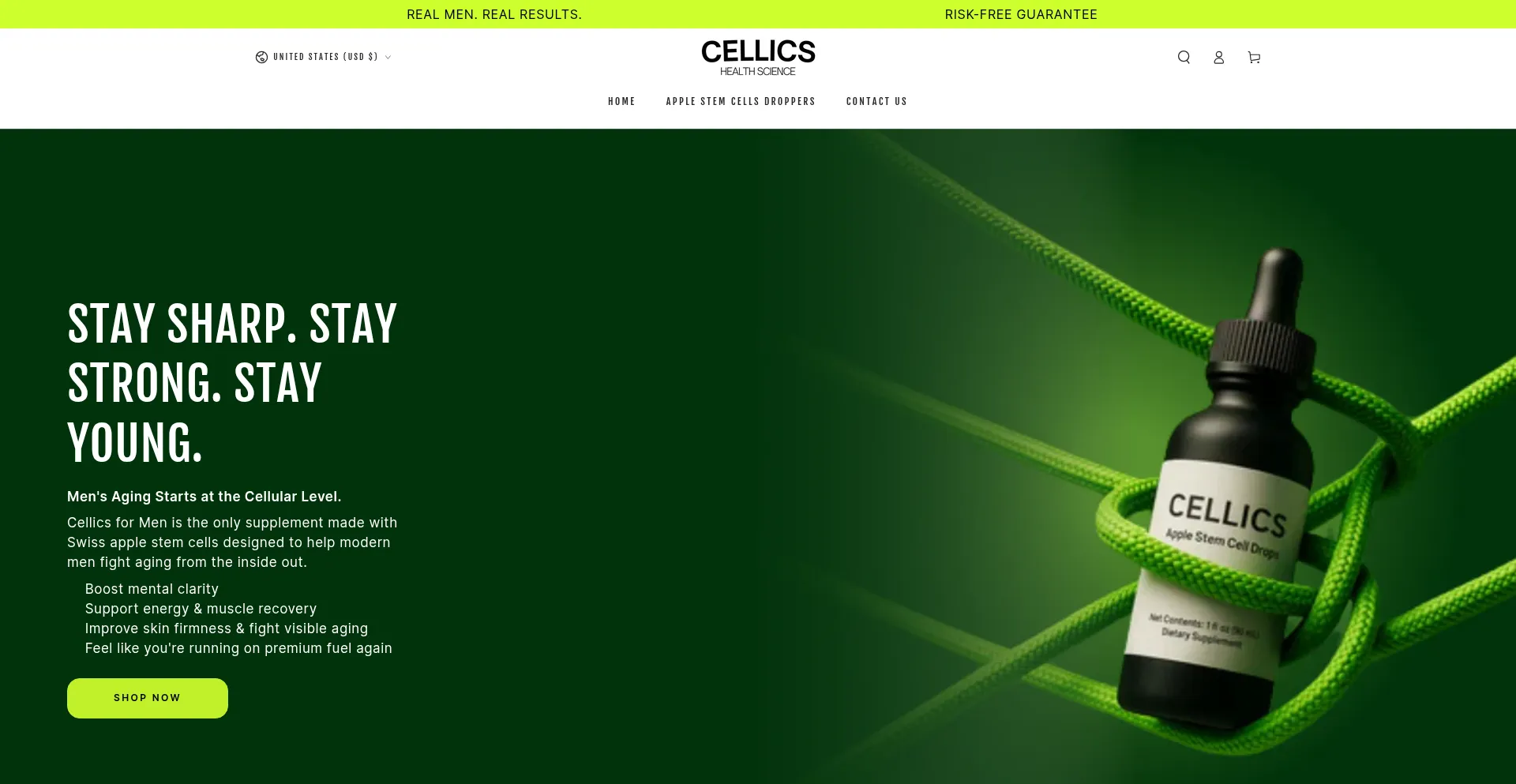 Website screenshot of Cellics.co
