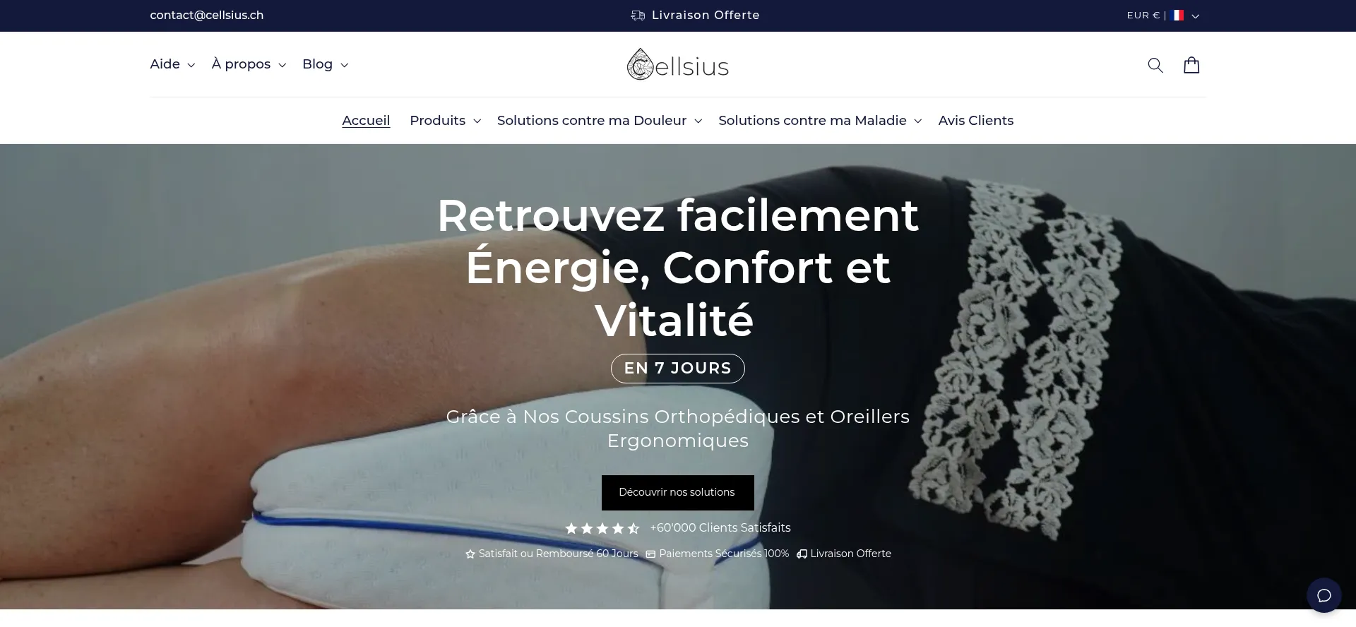 Website screenshot of Cellsius-shop.com