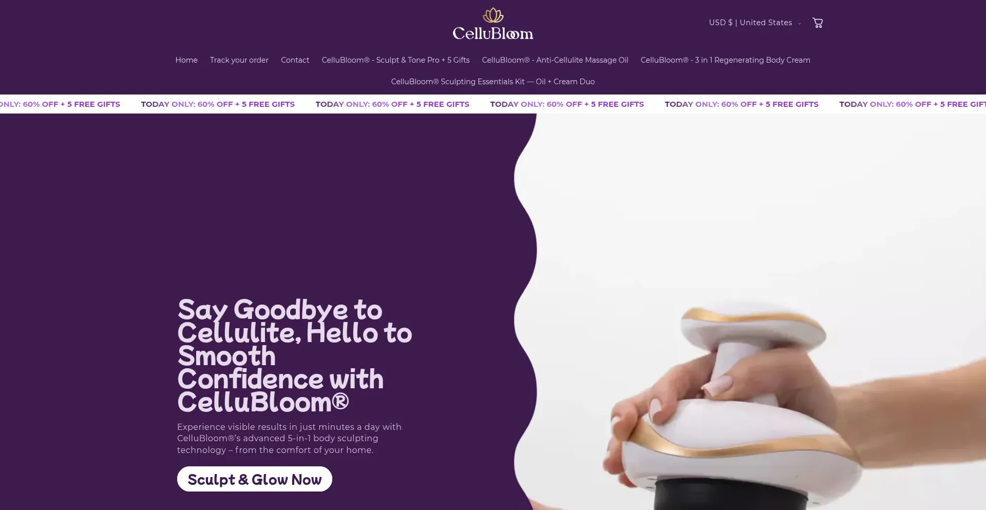 Website screenshot of Cellubloom.com