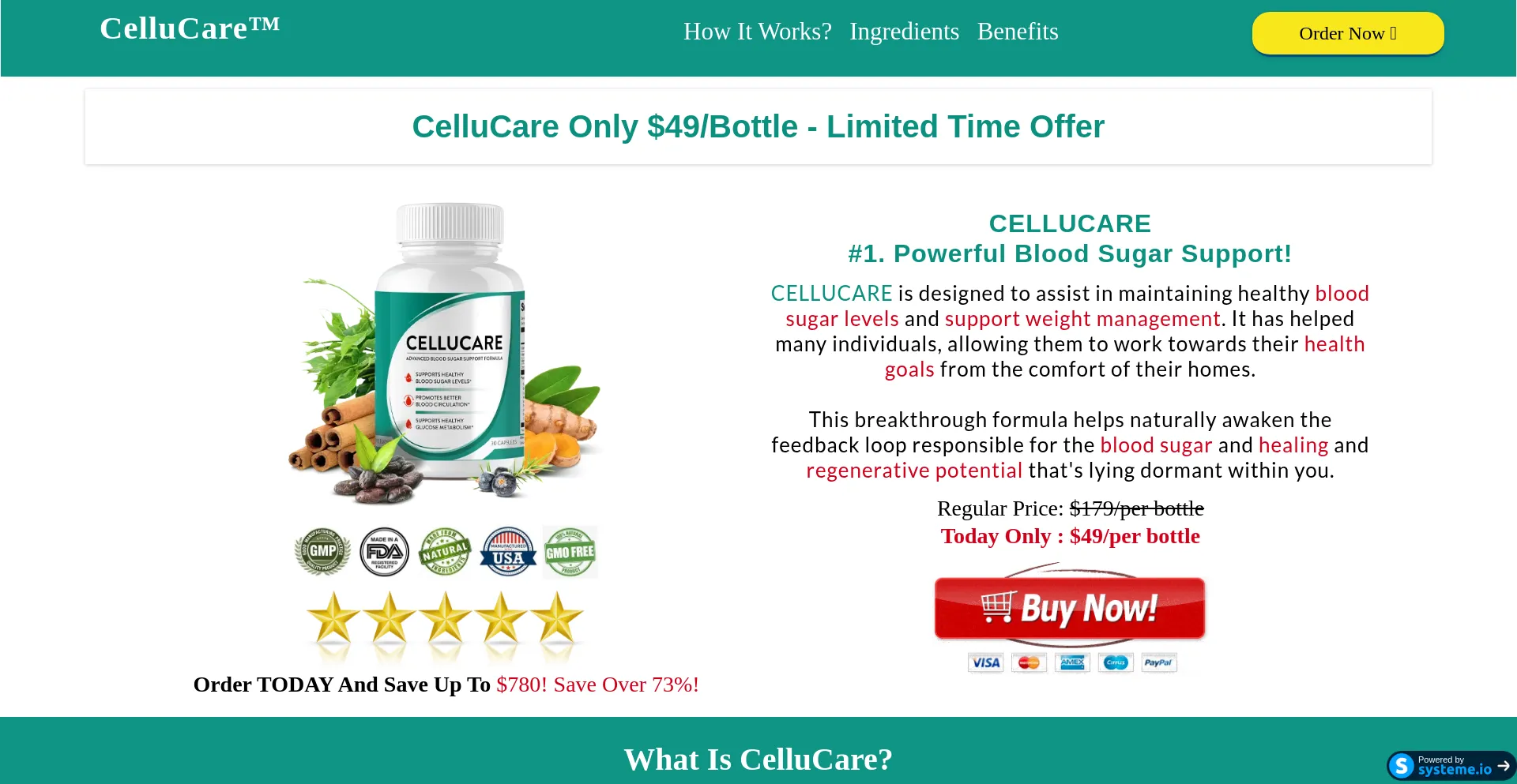 Website screenshot of Cellucare-co.us