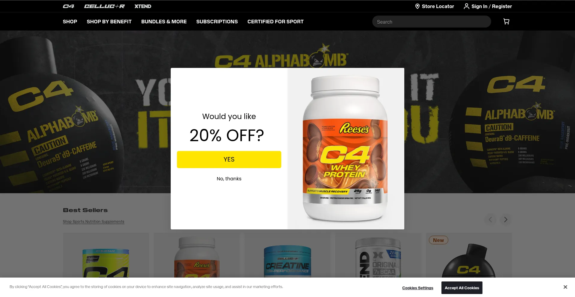 Website screenshot of Cellucor.com