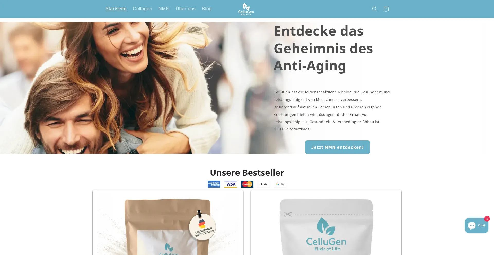 Website screenshot of Cellugen.de