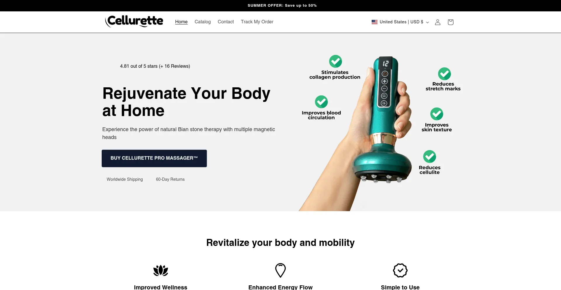 Website screenshot of Cellurette.com