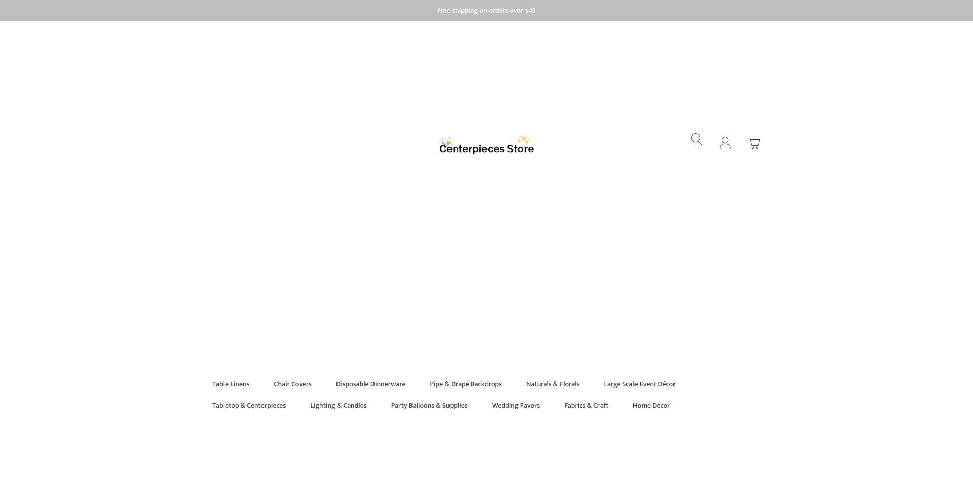 Website screenshot of Centerpiecesstore.com