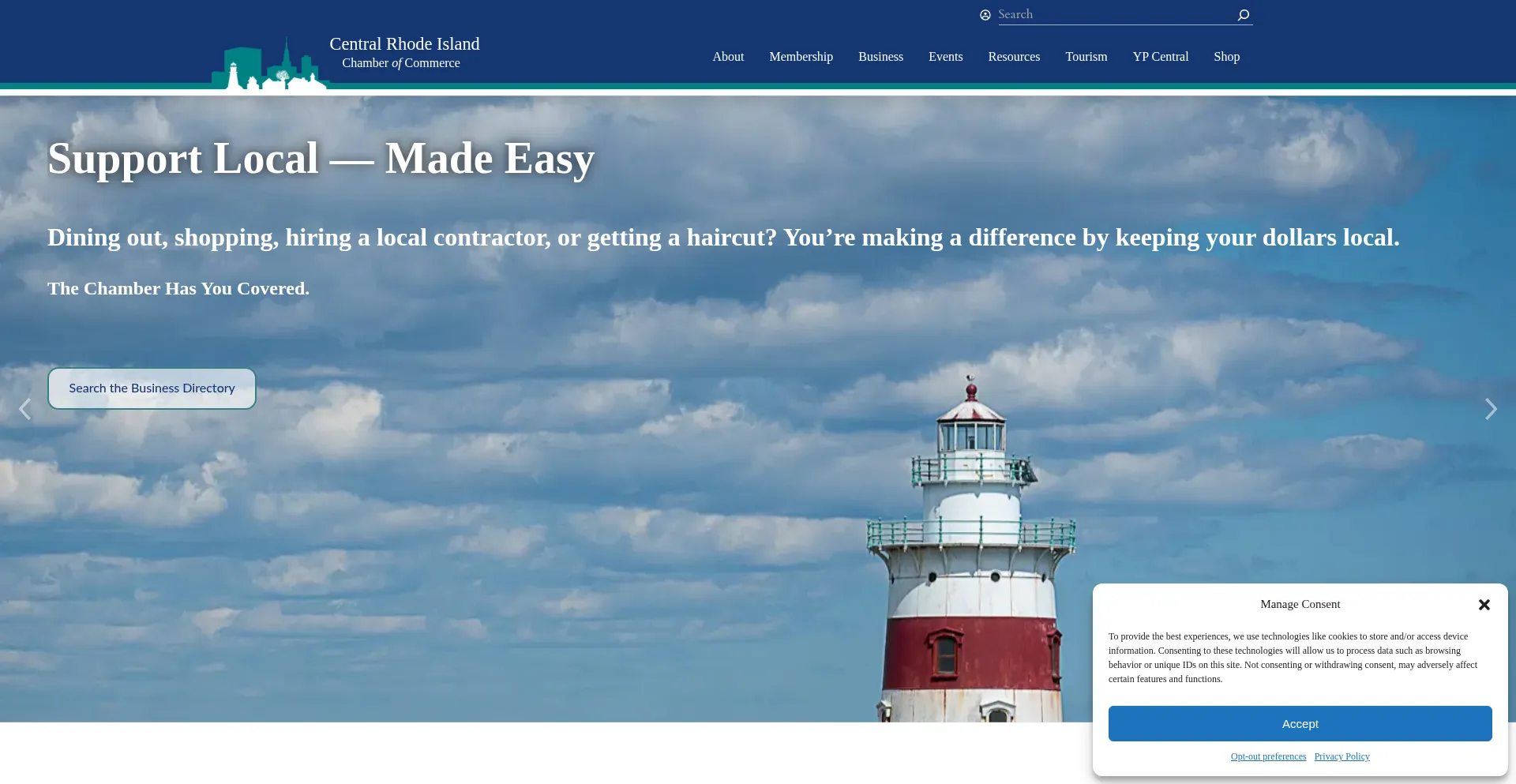 Website screenshot of Centralrichamber.com