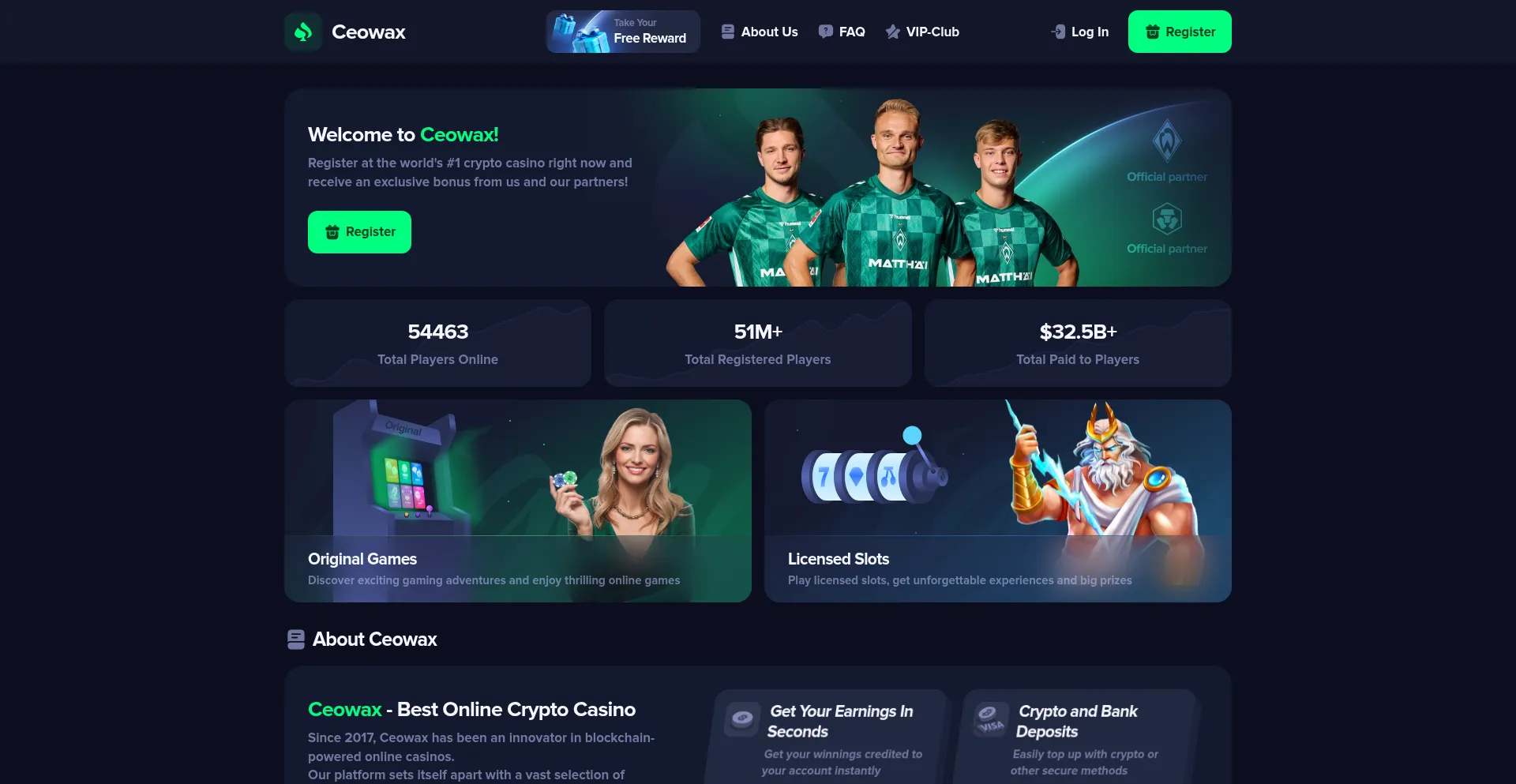Website screenshot of Ceowax.com