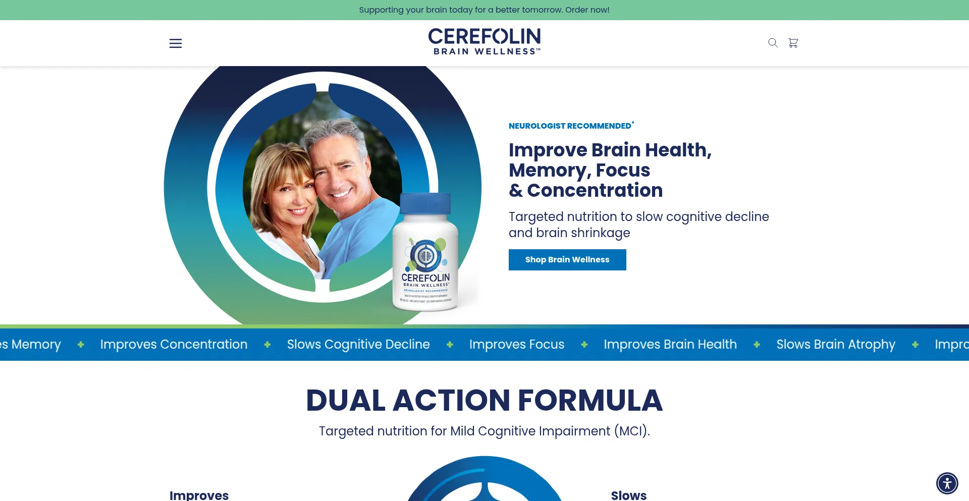 Website screenshot of Cerefolin.com