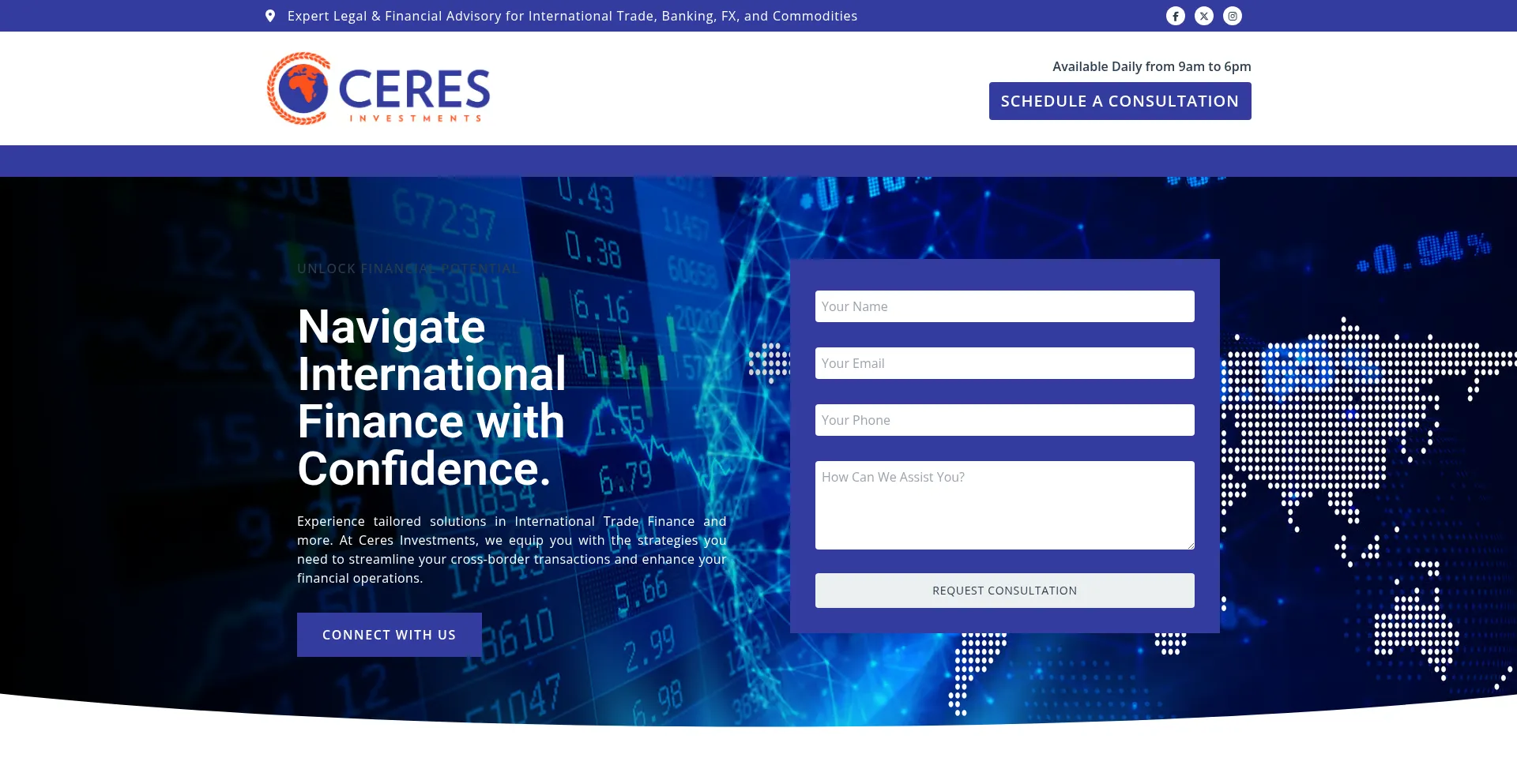 Website screenshot of Ceresinvestments.com