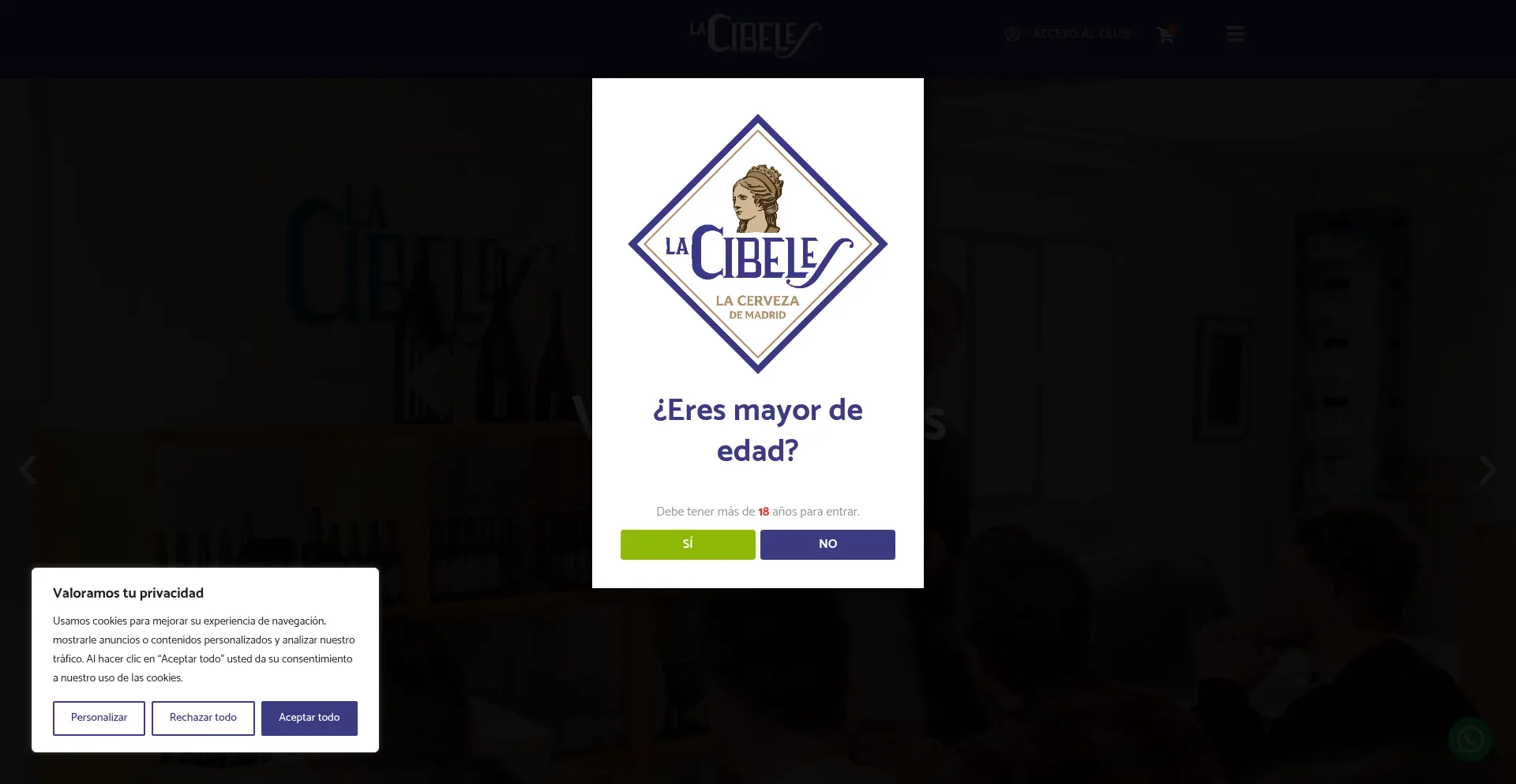 Cervezaslacibeles.com Screenshot
