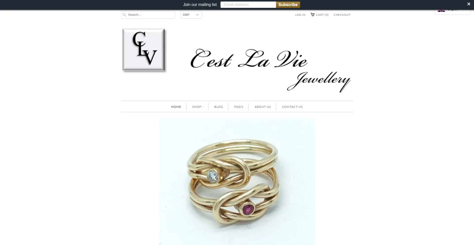 Website screenshot of Cestlaviejewellery.com