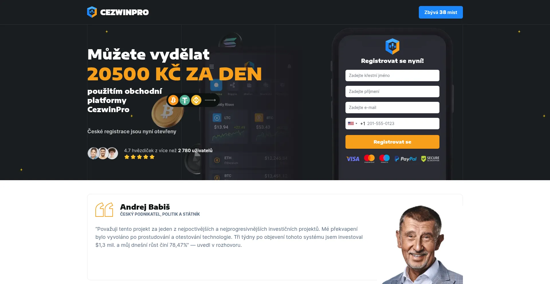 Website screenshot of Cezwinpro.com