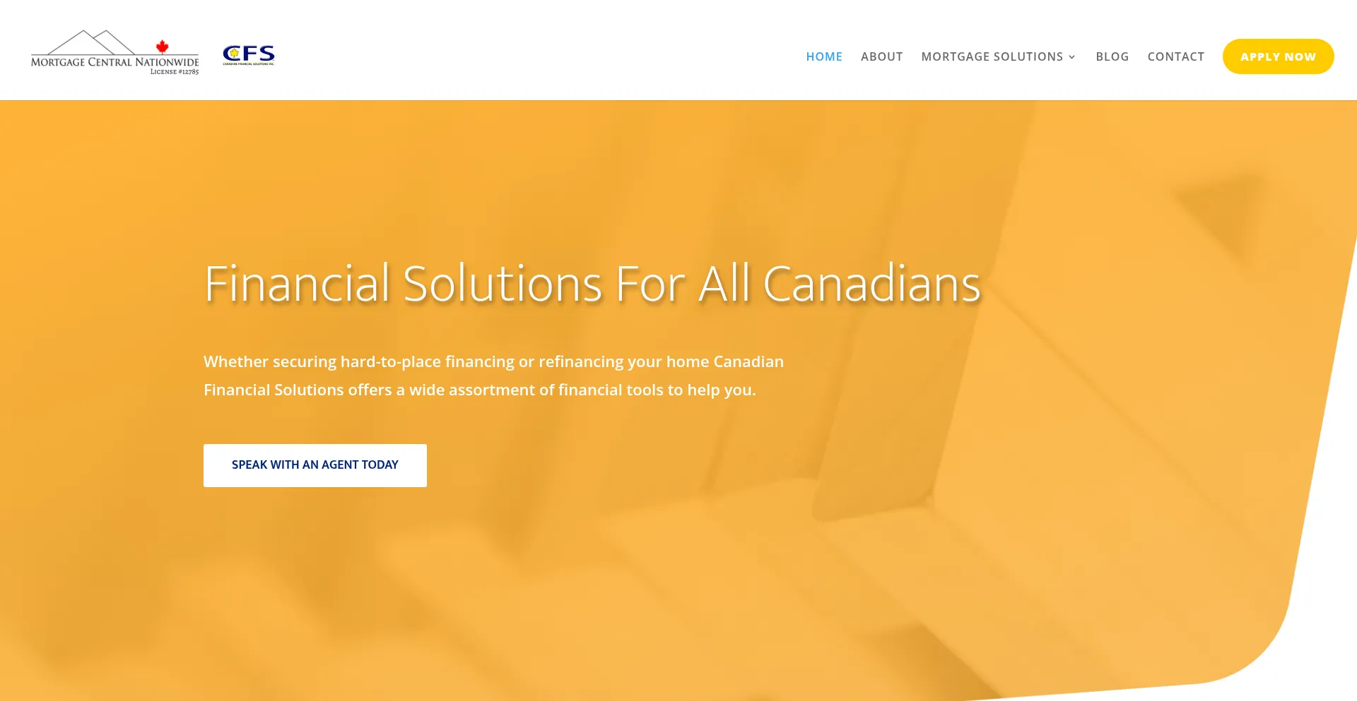 Website screenshot of Cfsolutions.ca