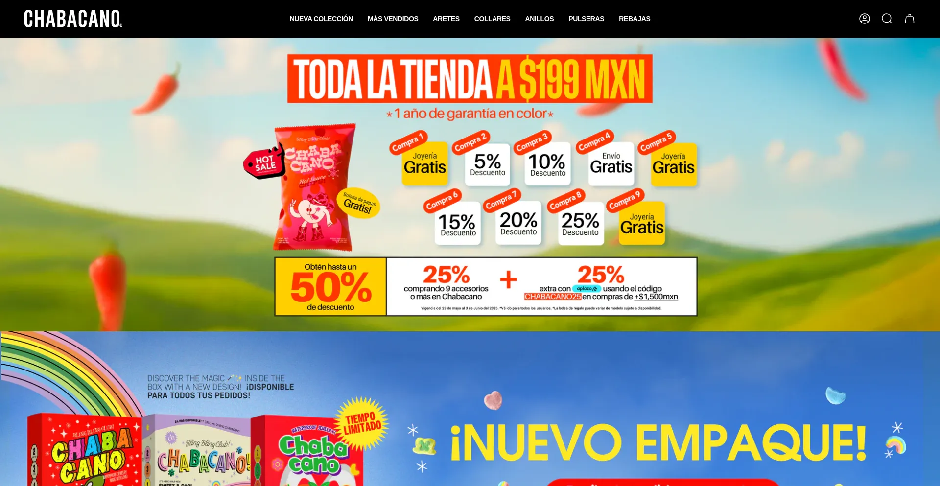 Website screenshot of Chabacano.mx