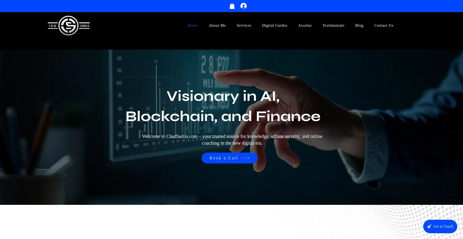 Website screenshot of Chadsartin.com