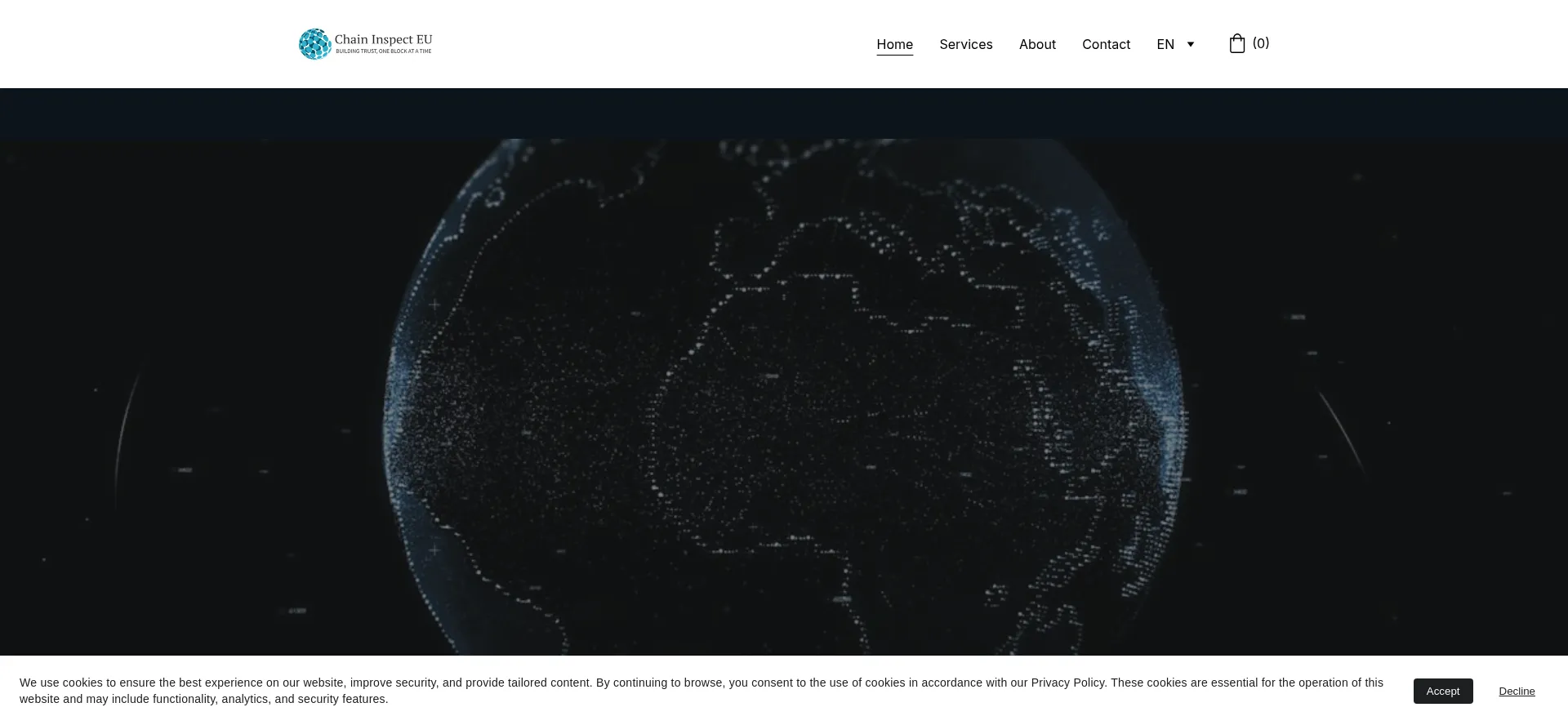 Website screenshot of Chaininspect.eu