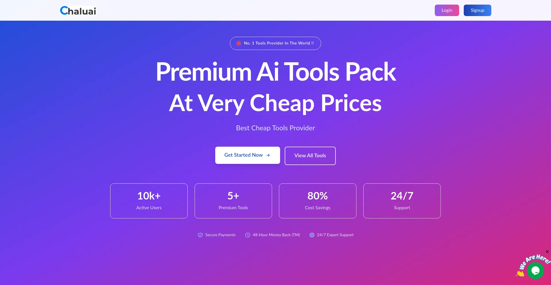 Website screenshot of Chaluai.com
