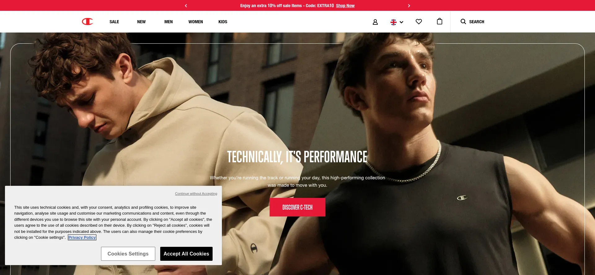 Website screenshot of Championstore.com
