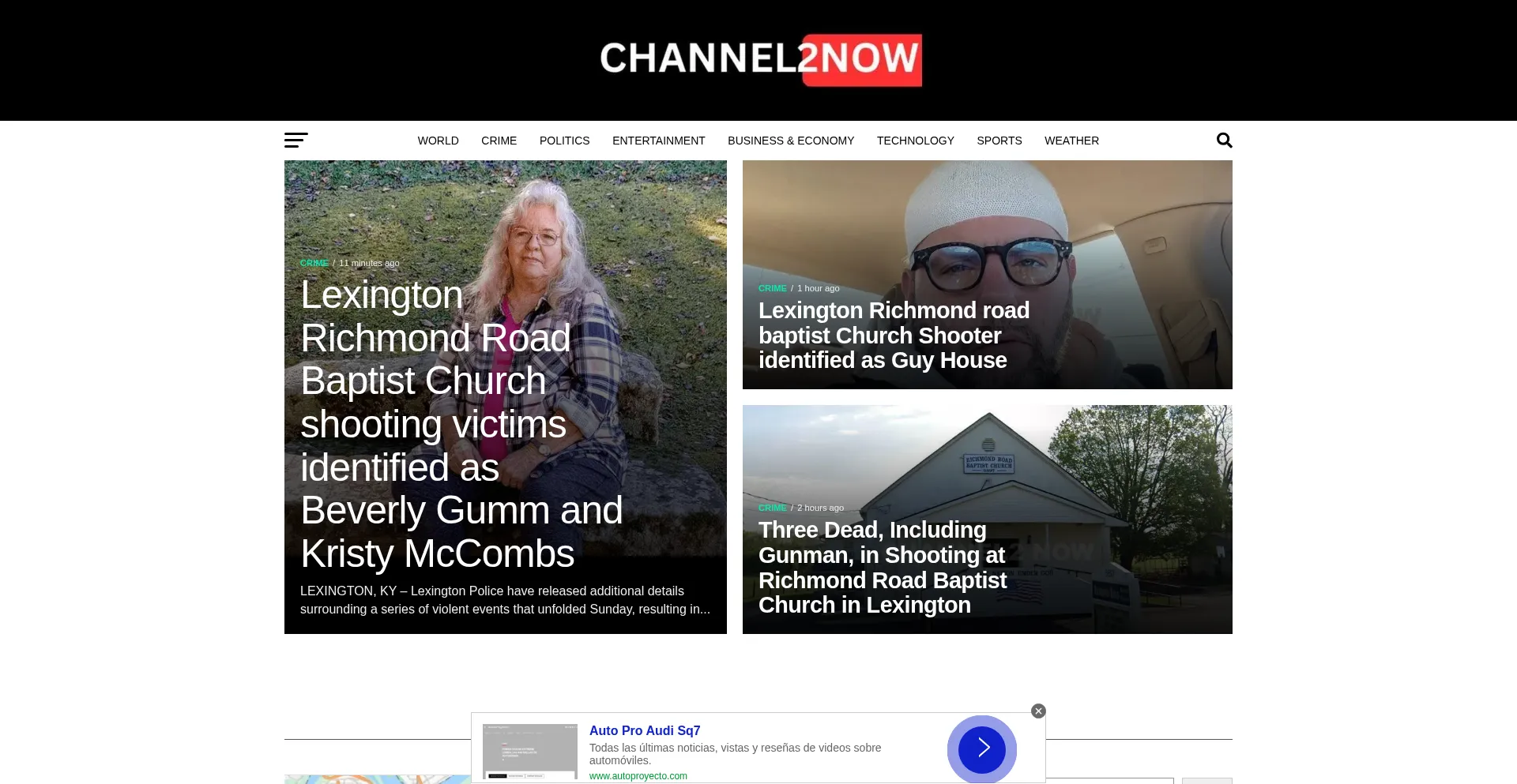 Website screenshot of Channel2now.com