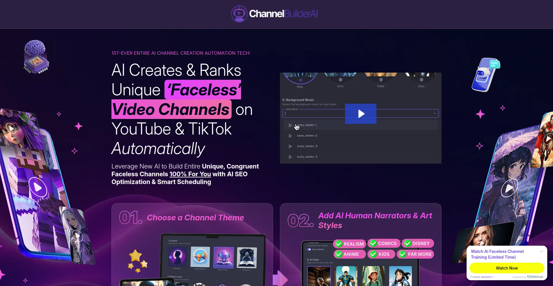 Website screenshot of Channelbuilderai.com
