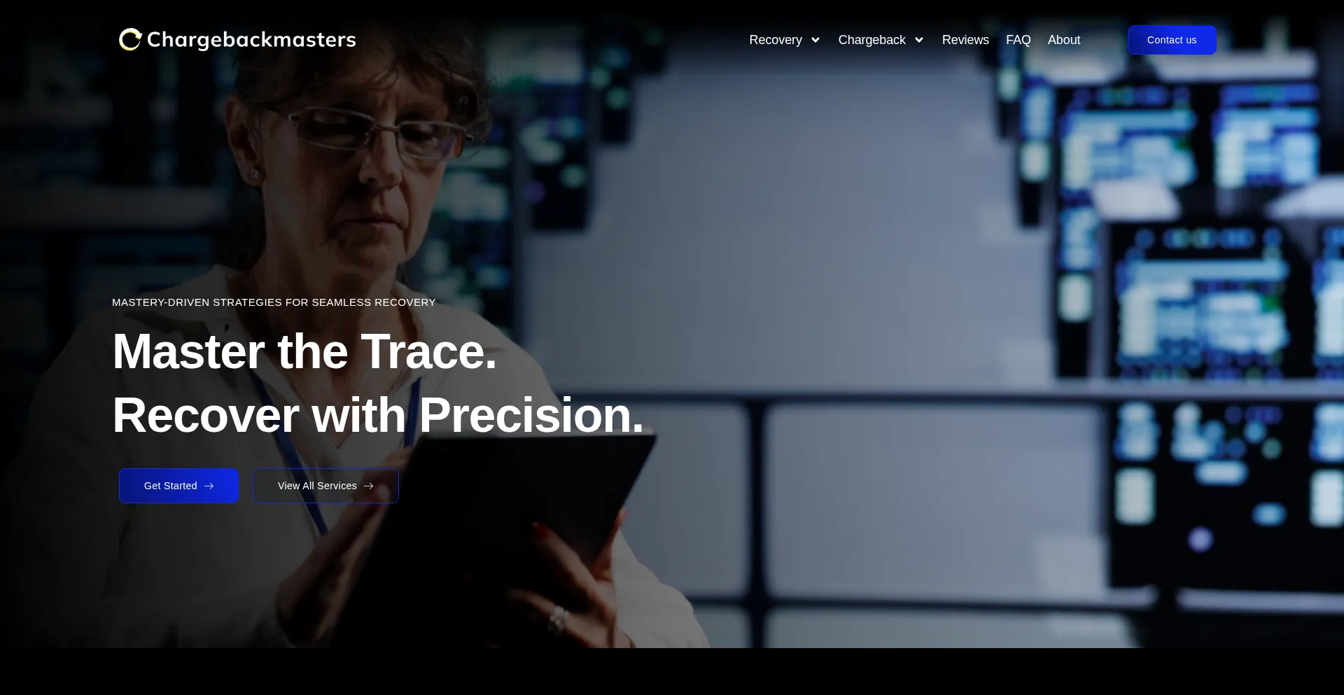 Website screenshot of Chargebackmasters.com