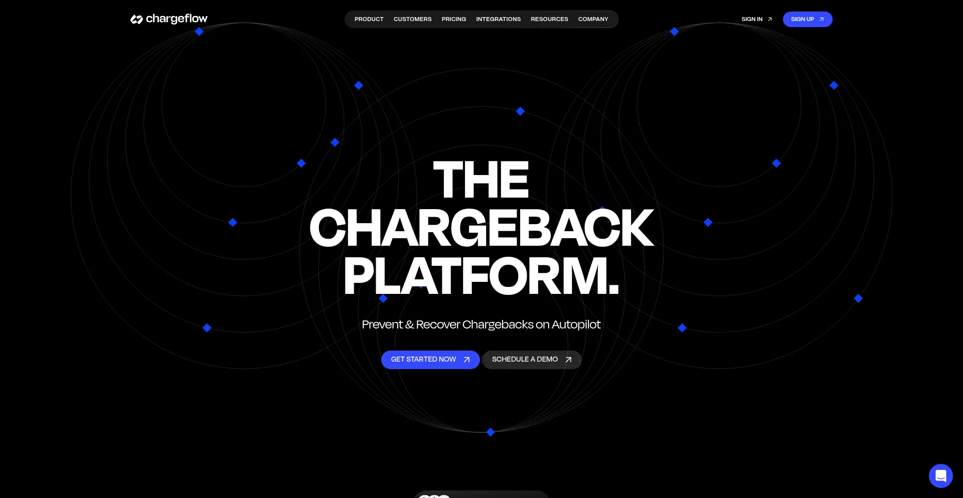 Website screenshot of Chargeflow.io