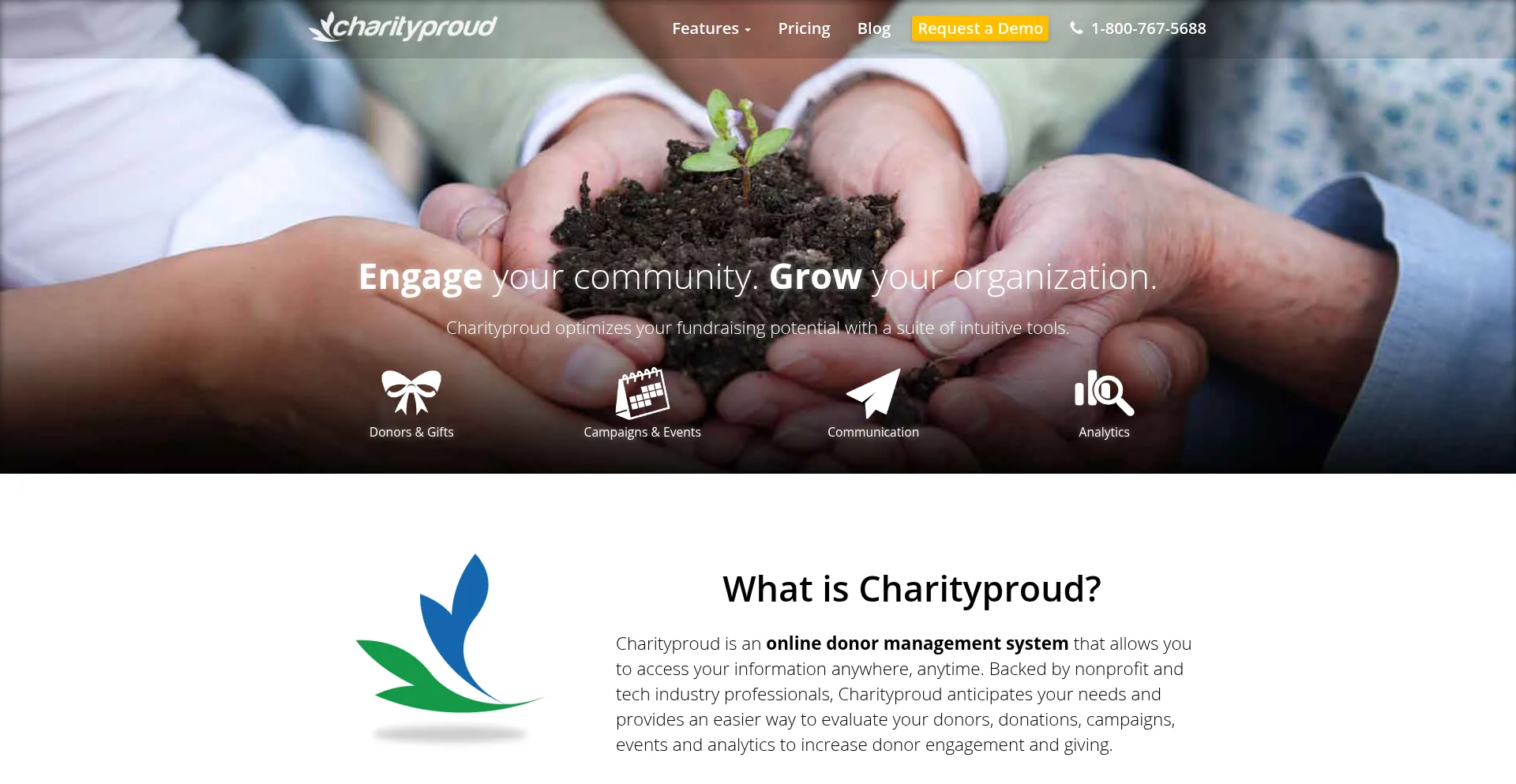 Website screenshot of Charityproud.com
