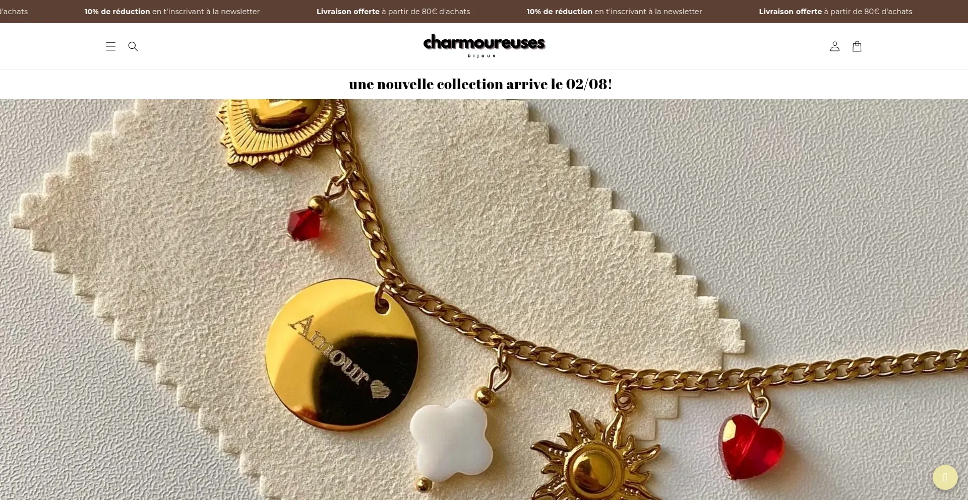 Website screenshot of Charmoureuses-bijoux.com