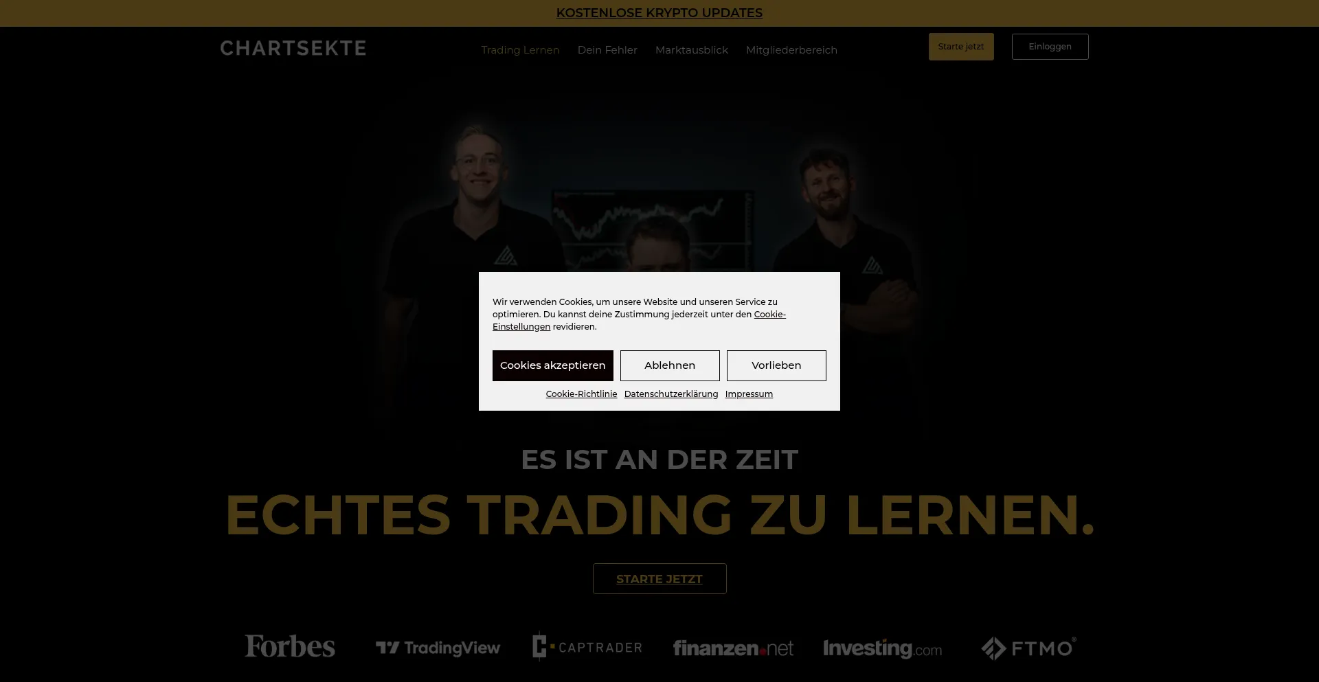 Website screenshot of Chartsekte.de