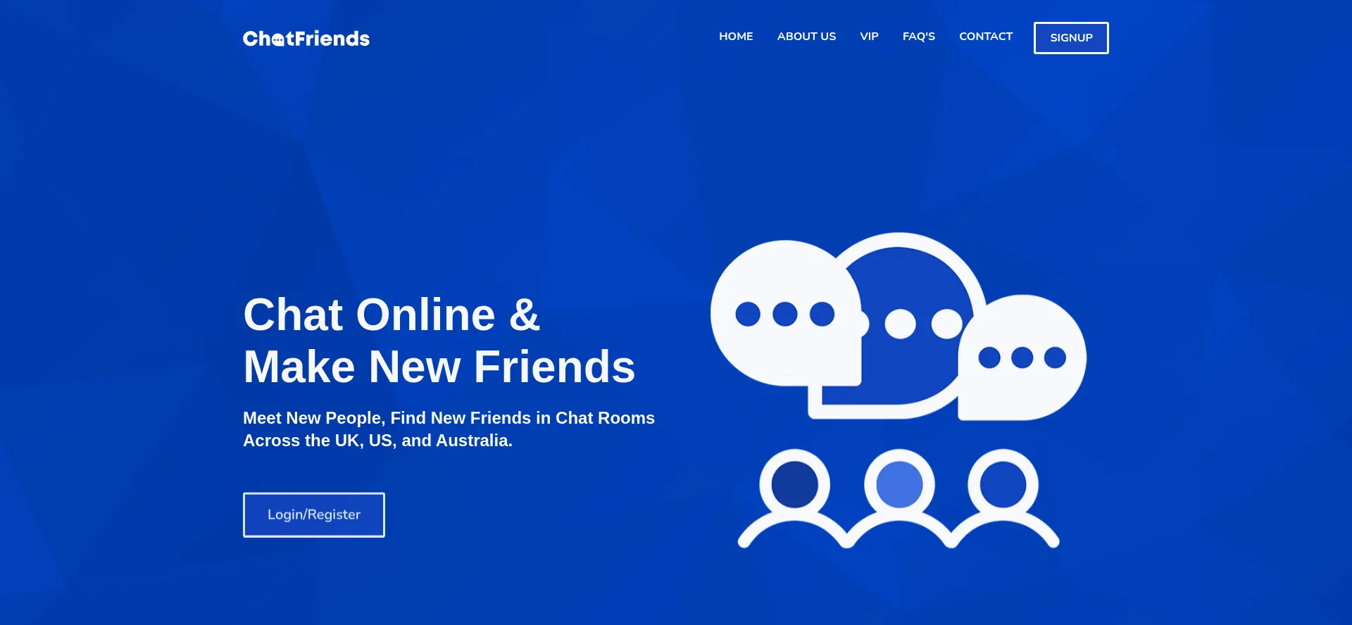 Website screenshot of Chatfriends.co.uk