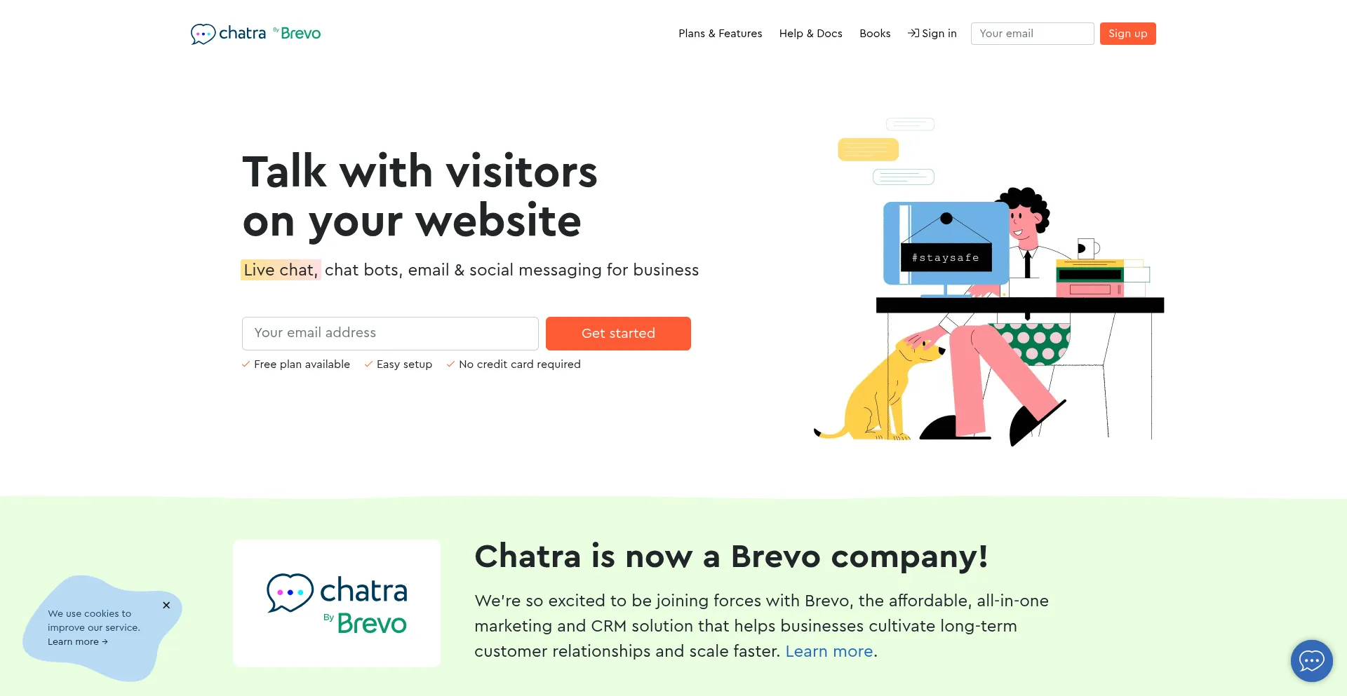 Website screenshot of Chatra.io