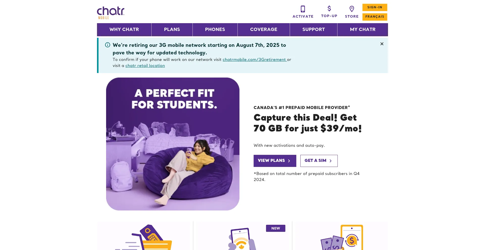 Website screenshot of Chatrmobile.com
