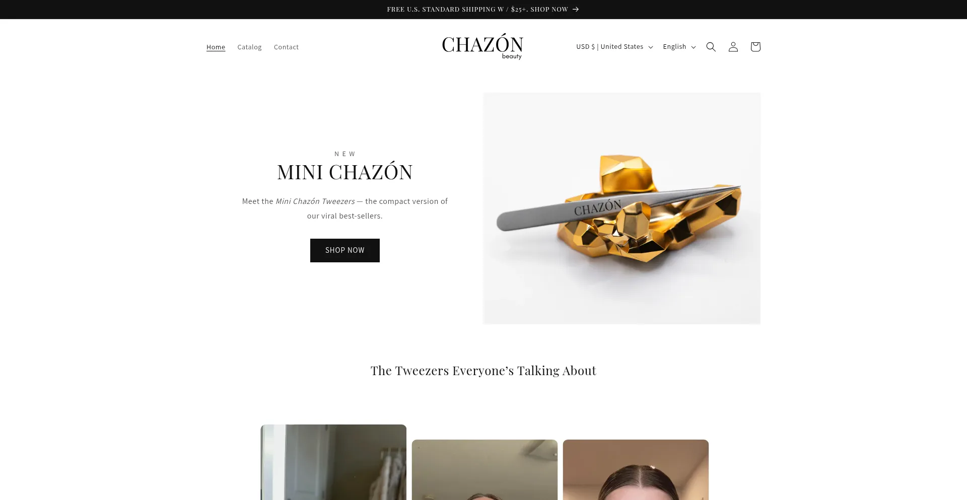 Website screenshot of Chazonbeauty.com