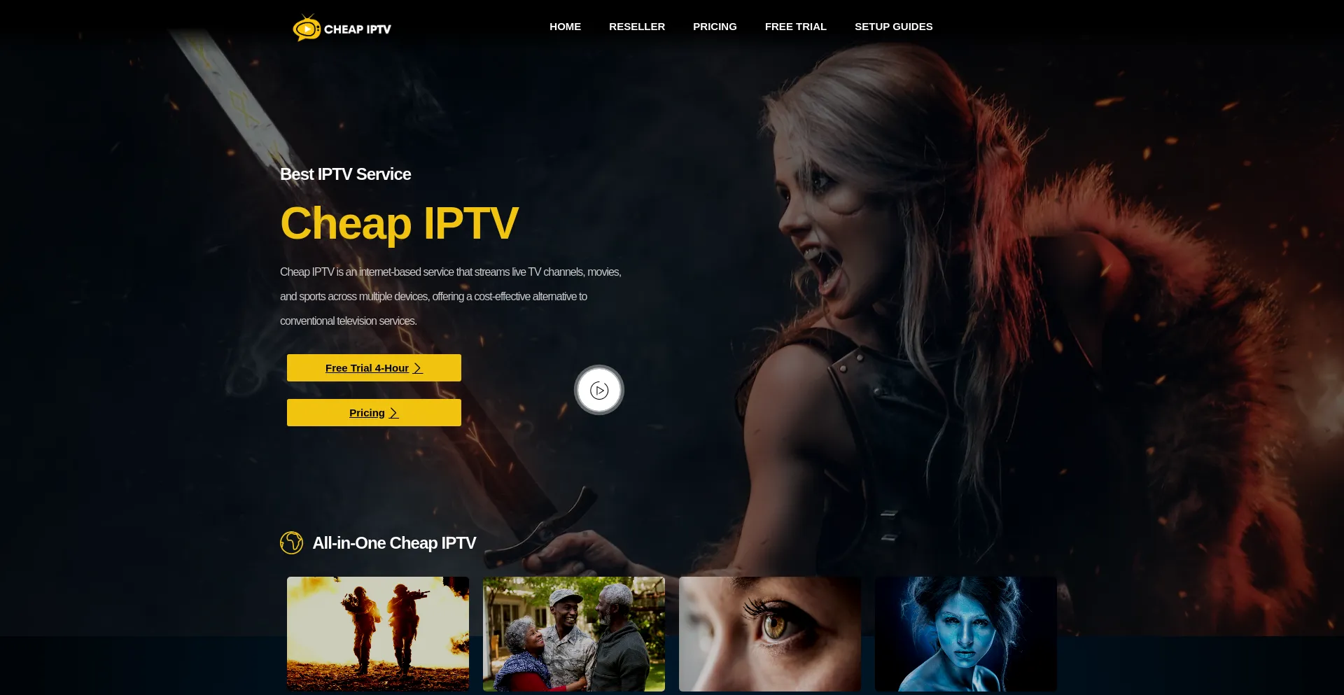 Website screenshot of Cheapiptv.co