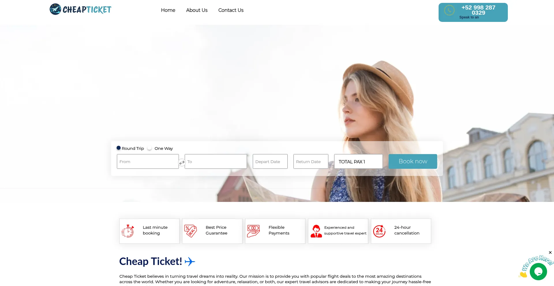 Website screenshot of Cheapticket.com.mx