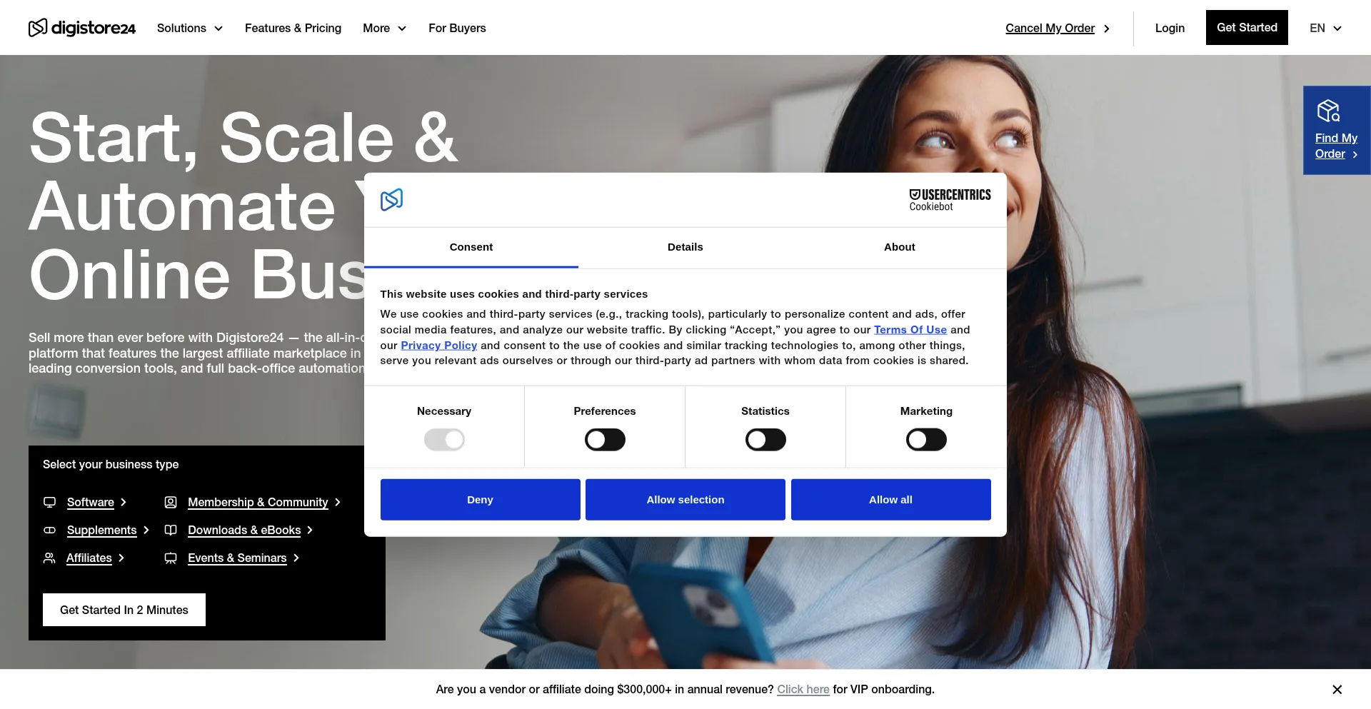 Website screenshot of Checkout-ds24.com