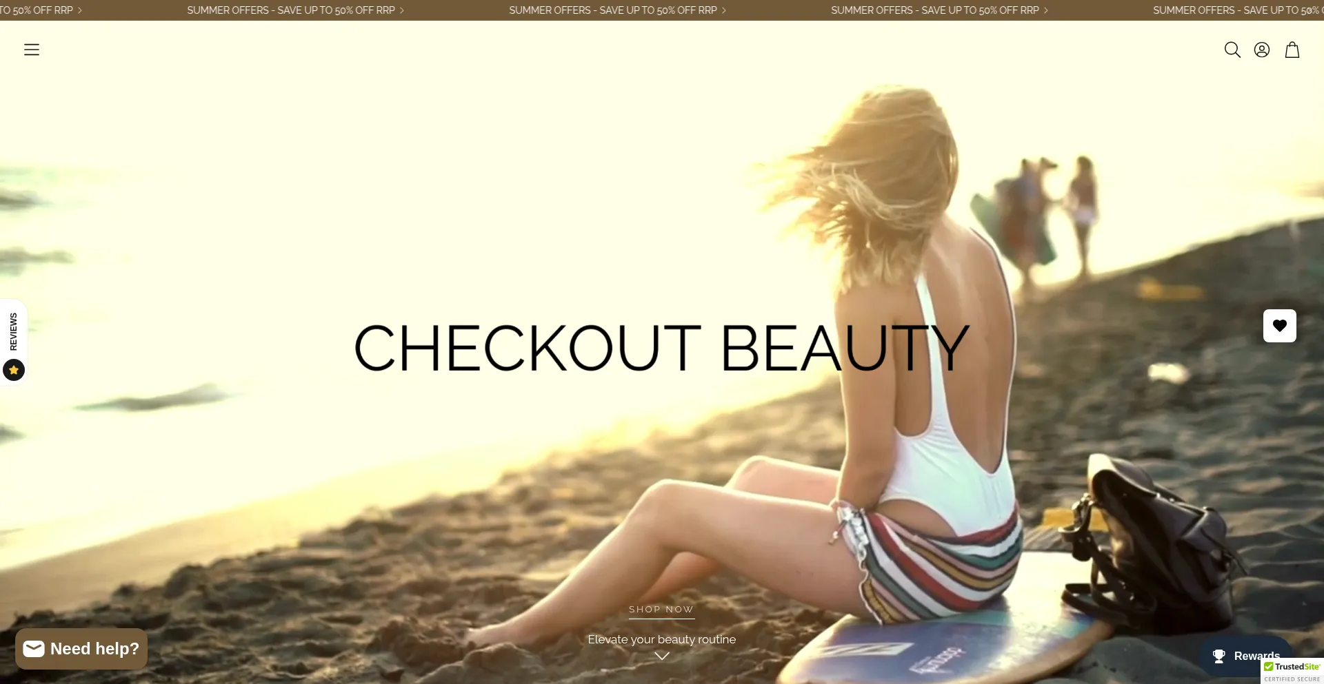 Website screenshot of Checkoutbeauty.com