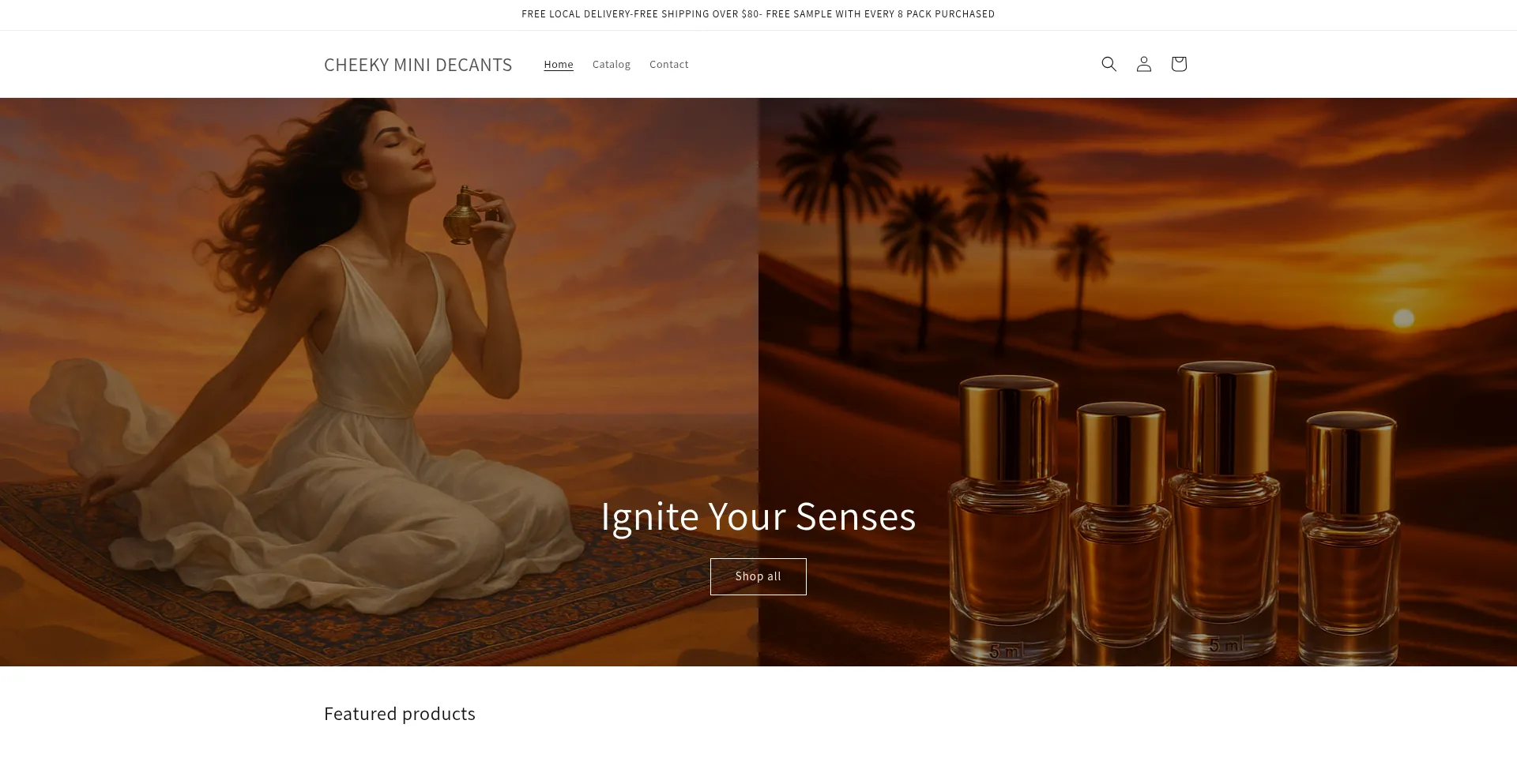 Website screenshot of Cheekyminidecants.com