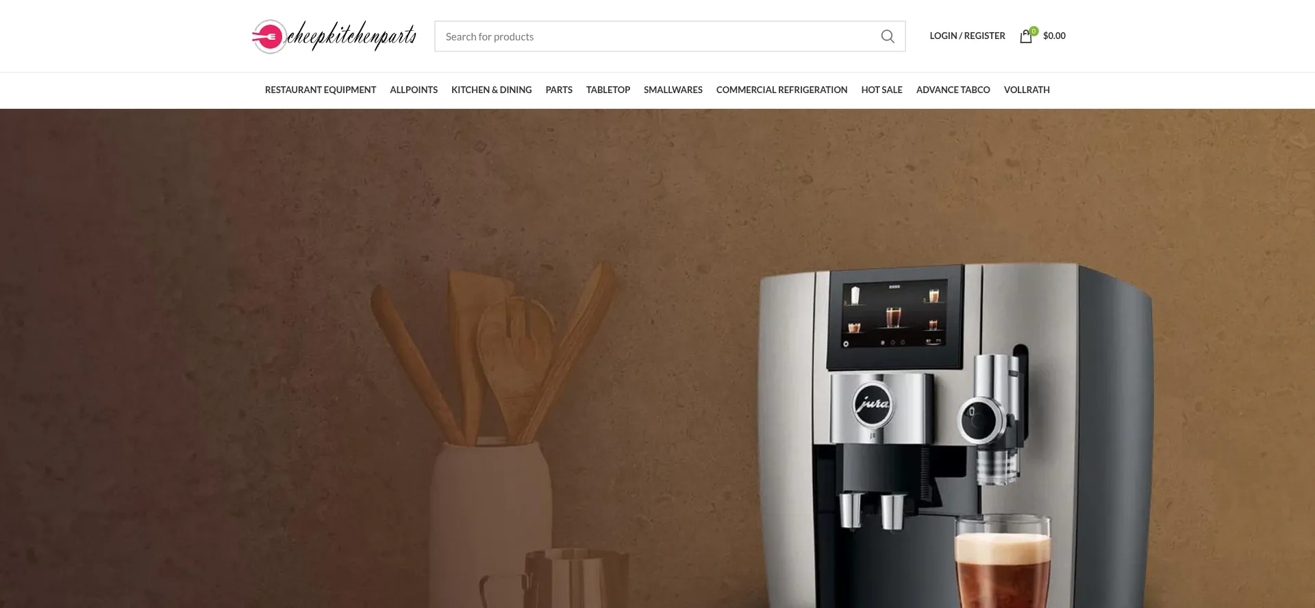 Website screenshot of Cheepkitchenparts.com