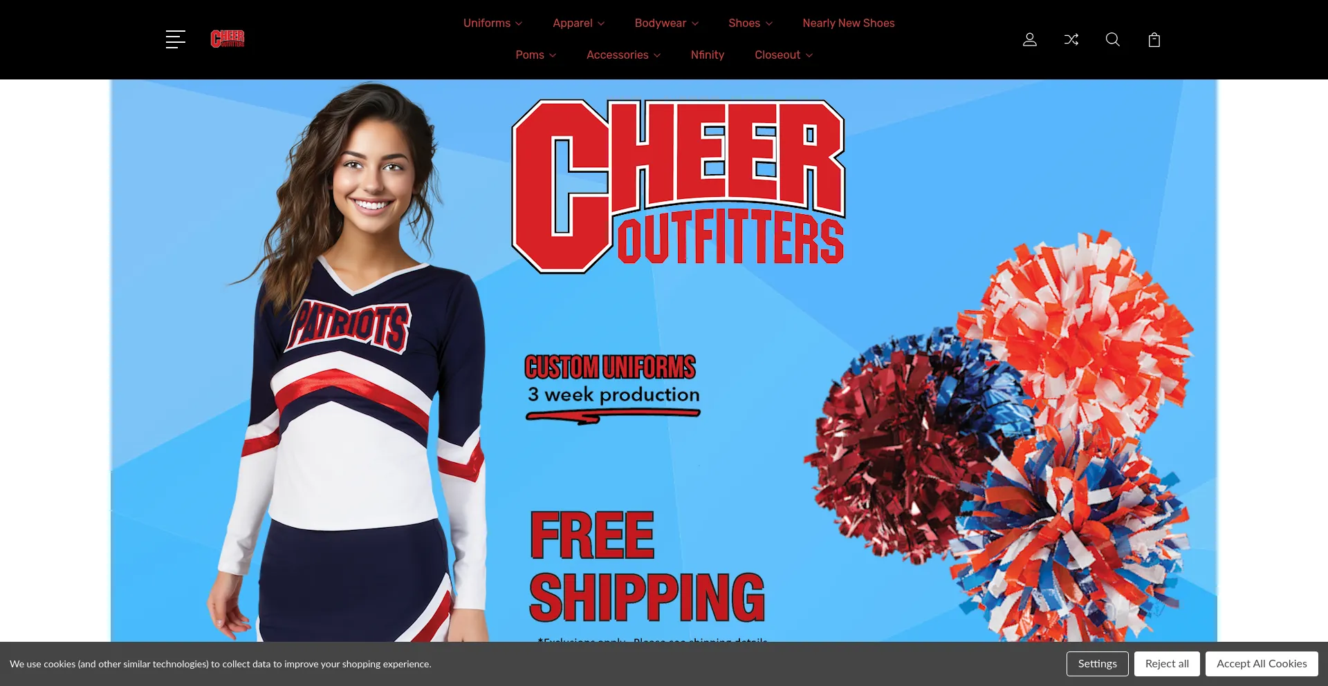 Website screenshot of Cheeroutfitters.com