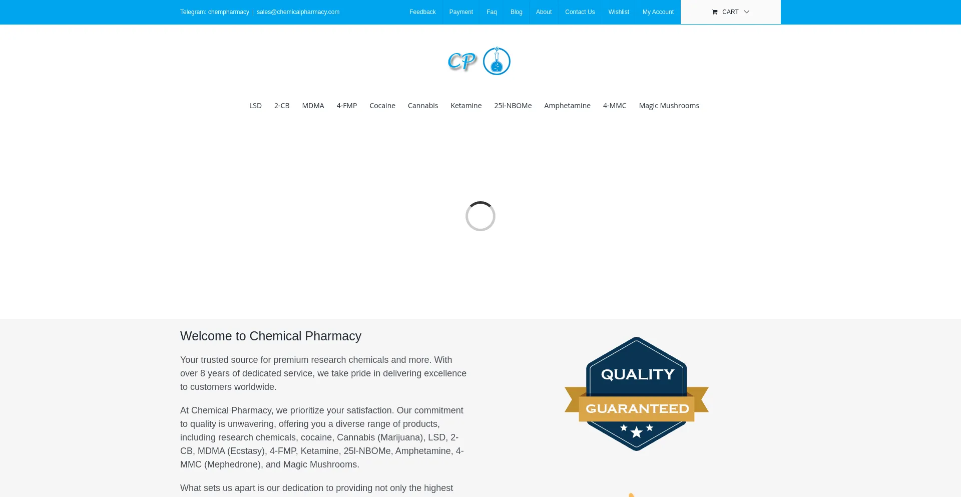 Website screenshot of Chemicalpharmacy.com