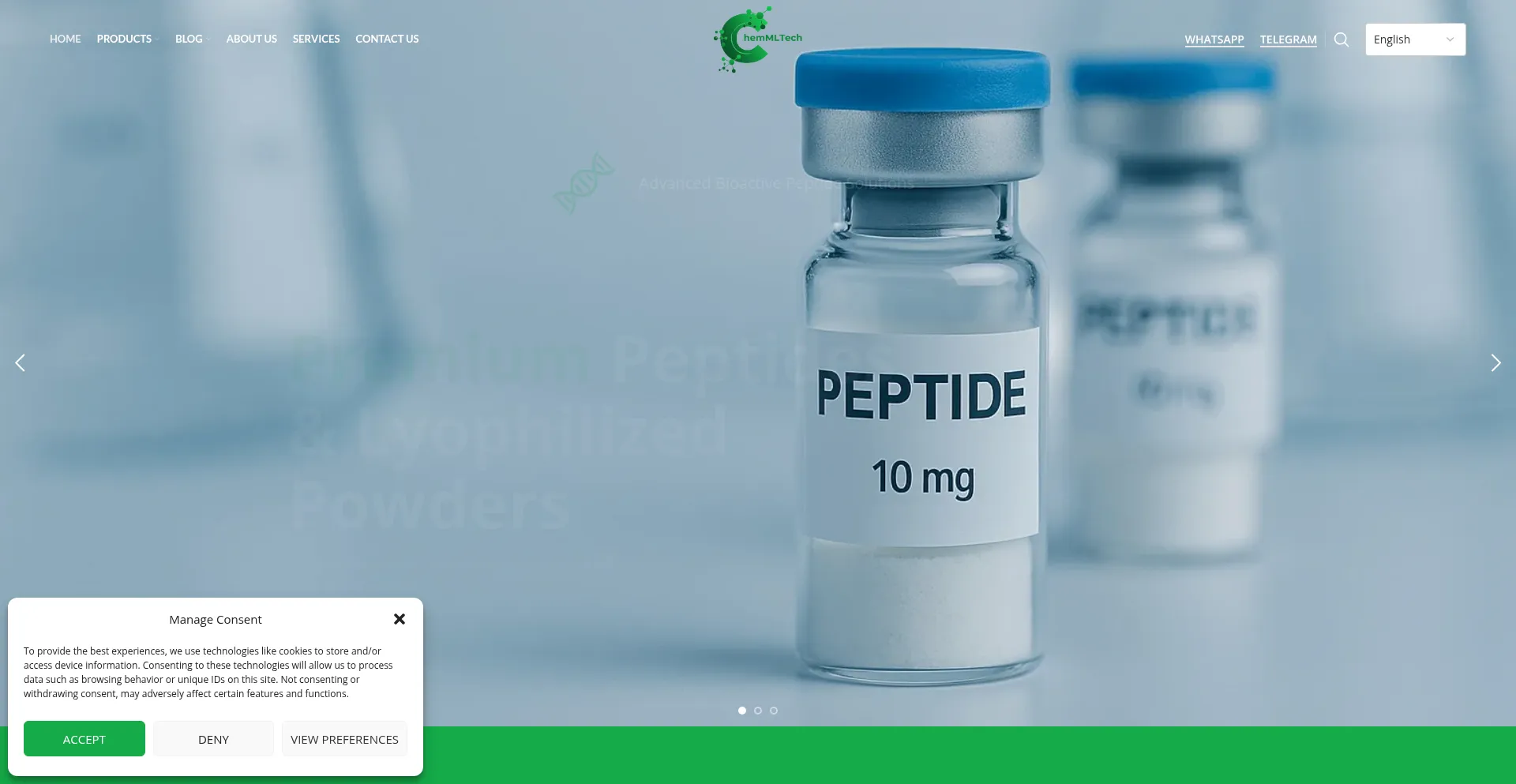 Website screenshot of Chemmltech.com