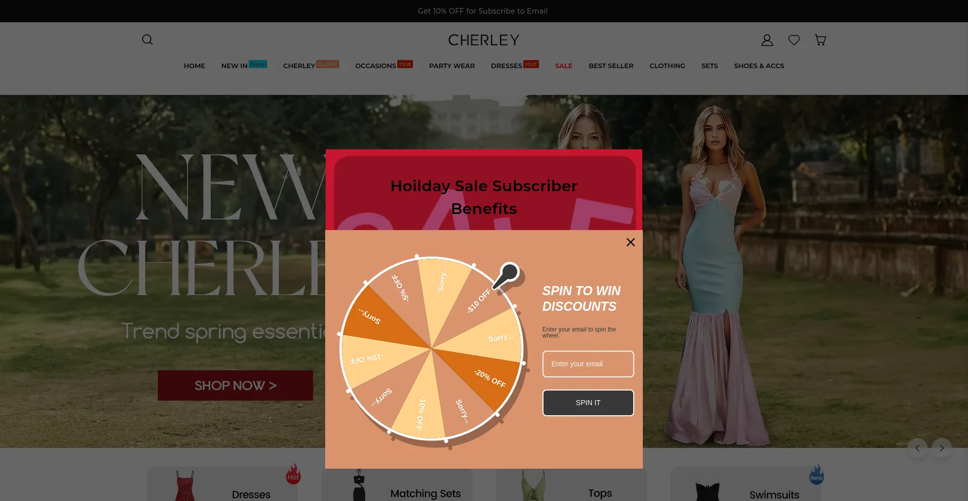 Website screenshot of Cherley.com