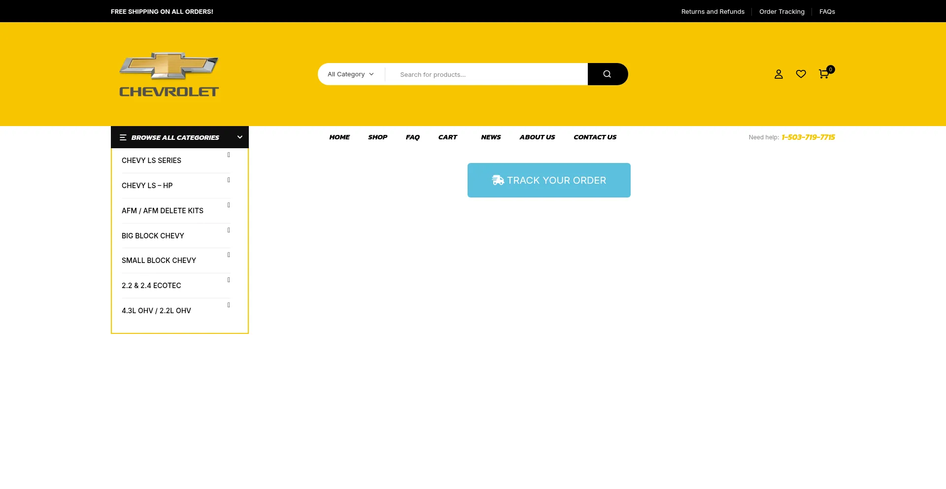 Website screenshot of Chevyrebuild.com