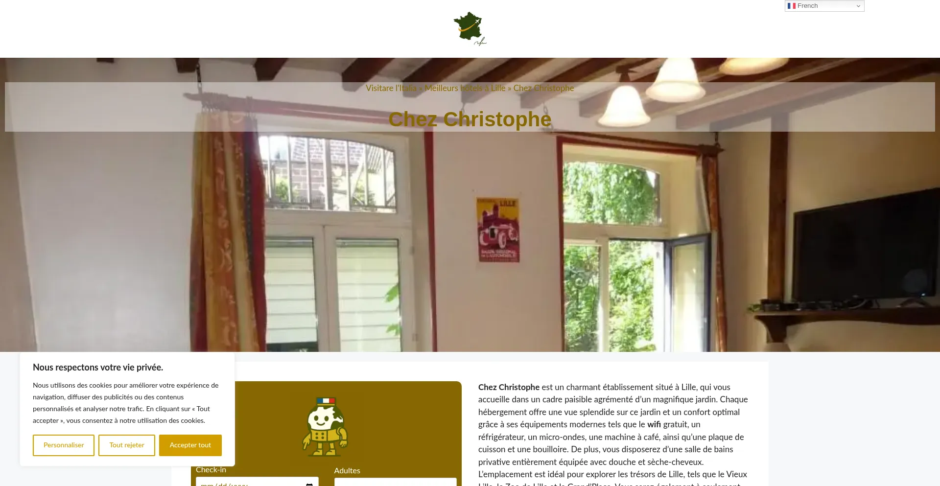 Website screenshot of Chez-christophe.gite-blagnac.com