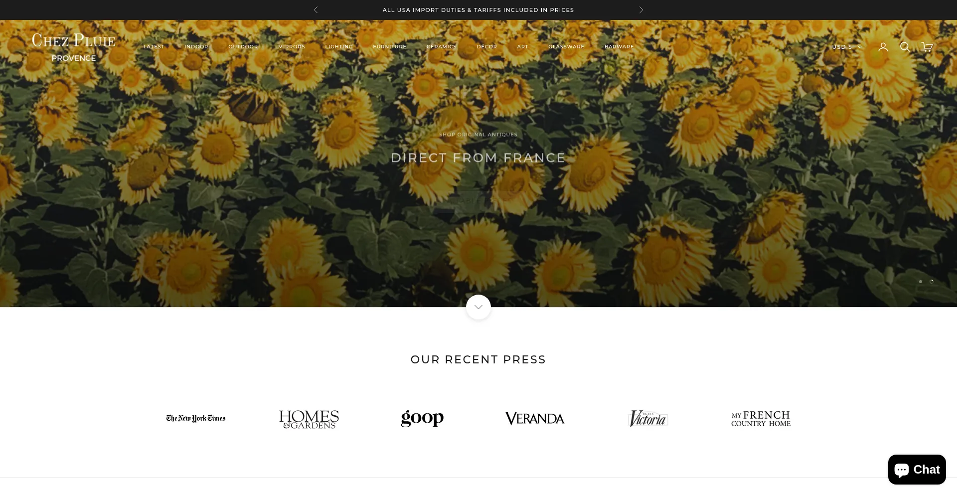 Website screenshot of Chezpluie.com