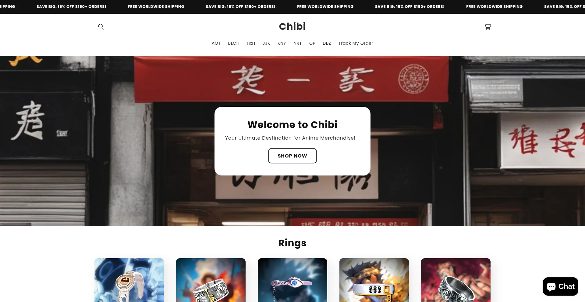 Website screenshot of Chibi.cx