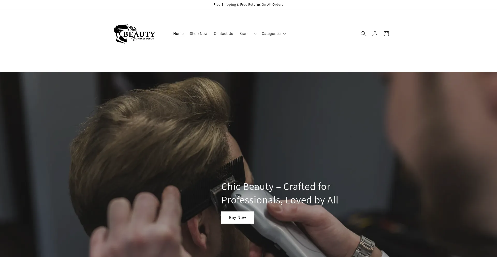 Website screenshot of Chicbeautydepot.com