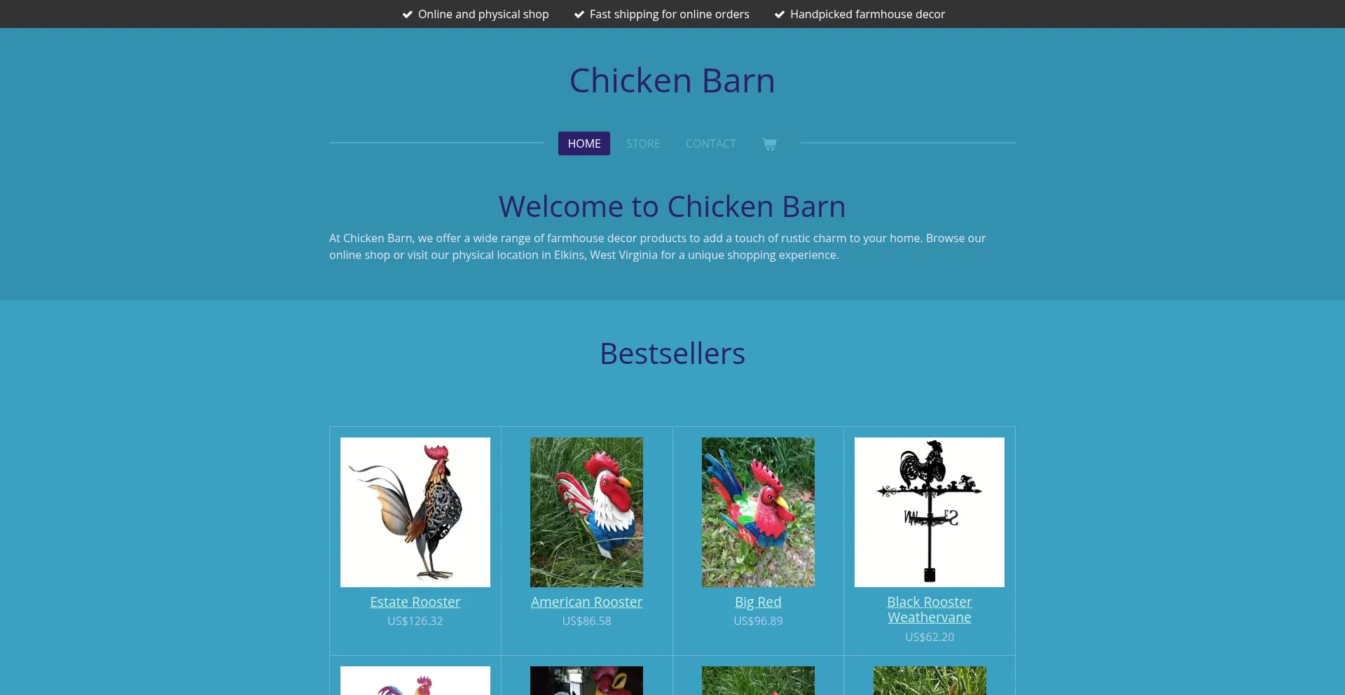 Website screenshot of Chicken-barn.online